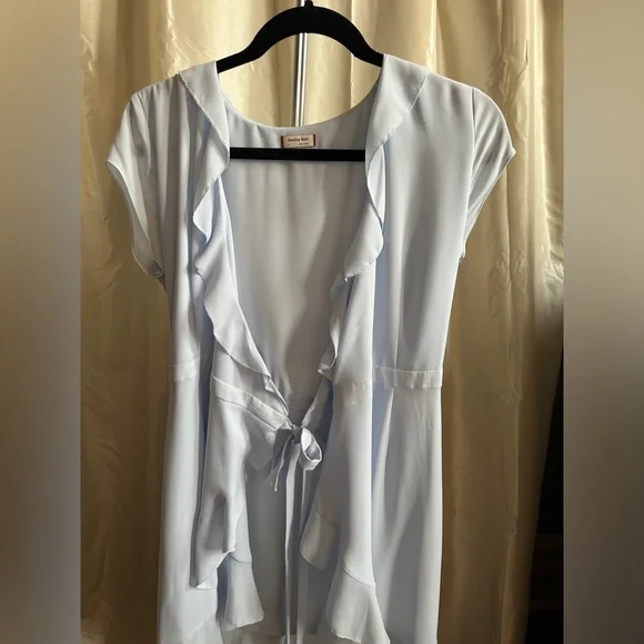 Aritzia blue Wrap Mini Dress - Picture 4 of 10